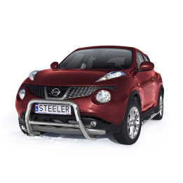 EC Homologated Bullbar, Steeler 4x4 "A" Bar with Crossbar, Color Silver, Nissan Juke 2010 - 2014 - EDK.ro