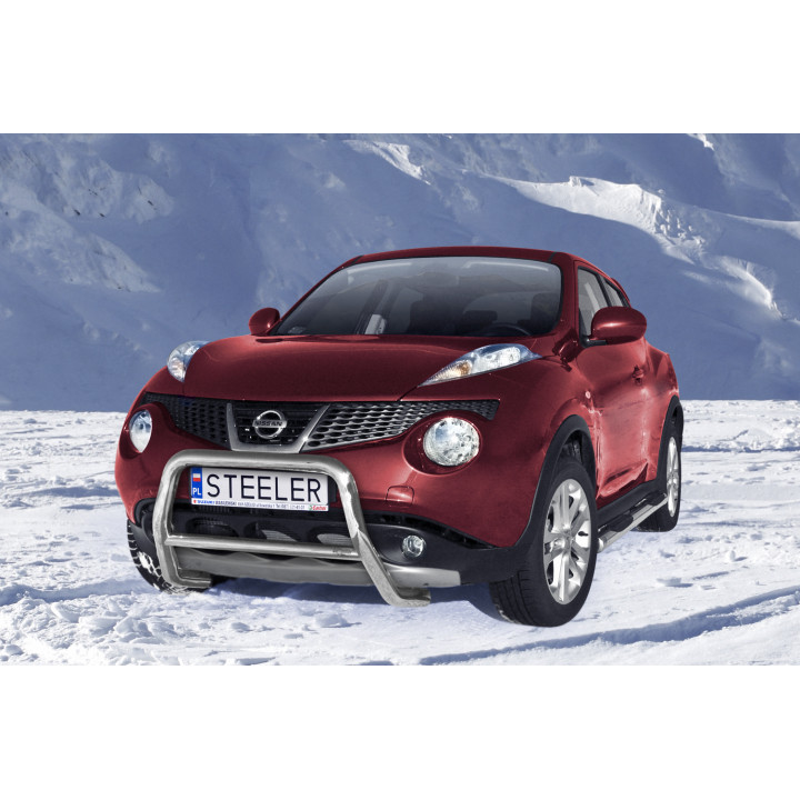 Bullbar Omologat RAR, Steeler 4x4 "A" Bar cu Traversă, Culoare Argintiu, Nissan Juke 2010 - 2014 - EDK.ro
