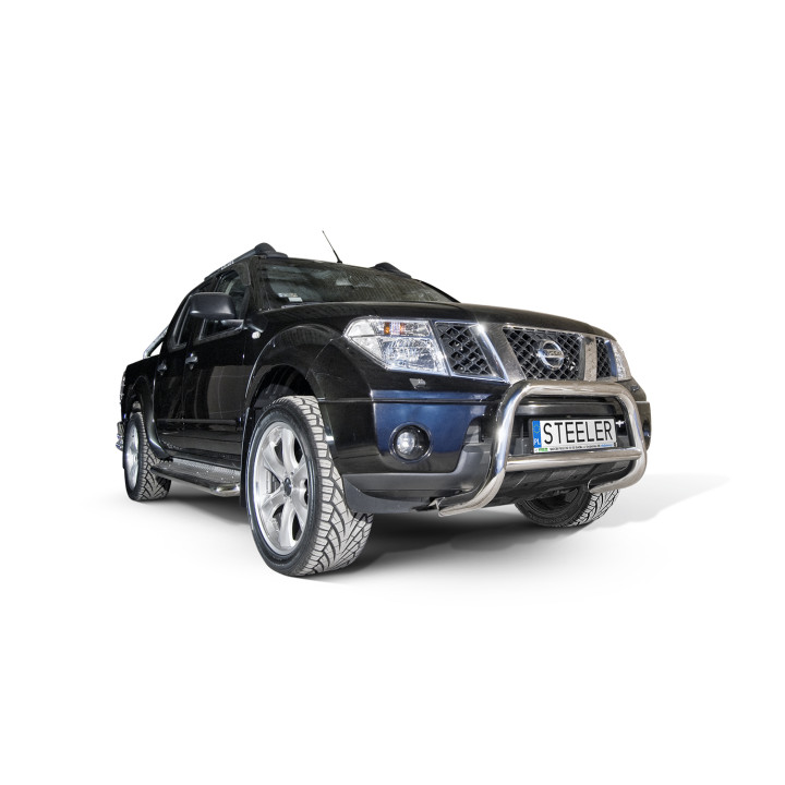 Bullbar Omologat RAR, Steeler 4x4 "A" Bar cu Traversă, Culoare Argintiu, Nissan Navara 2005 - 2010 - EDK.ro
