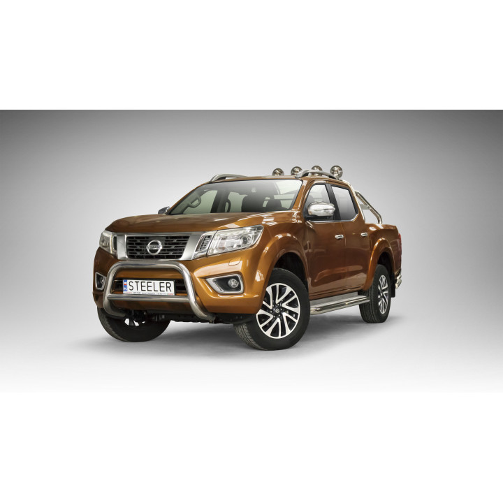 Bullbar Omologat RAR, Steeler 4x4 "A" Bar cu Traversă, Culoare Argintiu, Nissan Navara 2015 - Prezent - EDK.ro