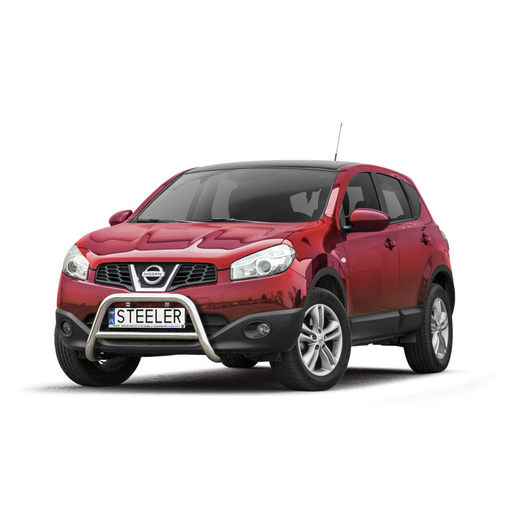 Bullbar Omologat RAR, Steeler 4x4 "A" Bar cu Traversă, Culoare Argintiu, Nissan Qashqai 2010 - 2013 - EDK.ro