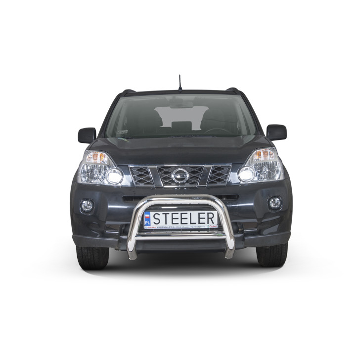 EC Homologated Bullbar, Steeler 4x4 "A" Bar with Crossbar, Color Silver, Nissan X-Trail 2007 - 2010 - EDK.ro