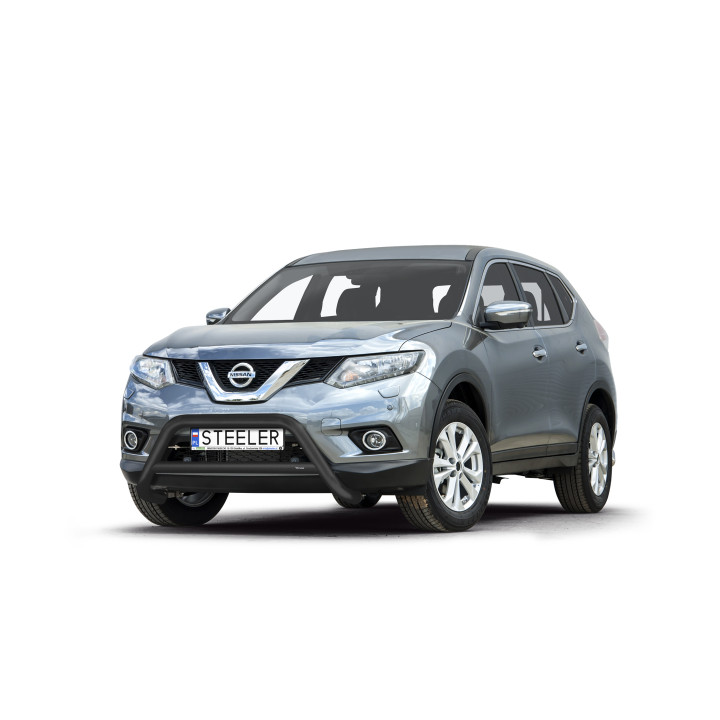EC Homologated Bullbar, Steeler 4x4 "A" Bar with Crossbar, Color Black, Nissan X-Trail 2014 - 2017 - EDK.ro