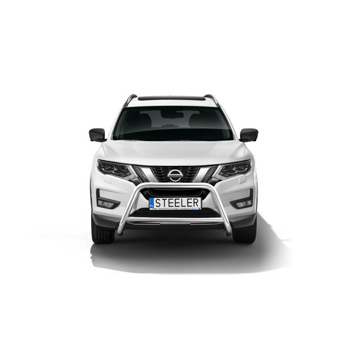 Bullbar Omologat RAR, Steeler 4x4 "A" Bar cu Traversă, Culoare Argintiu, Nissan X-Trail 2018 - 2021 - EDK.ro