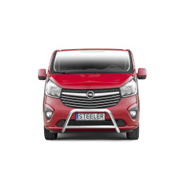 EC Homologated Bullbar, Steeler 4x4 "A" Bar with Crossbar, Color Silver, Opel Vivaro 2014 - 2019 - EDK.ro