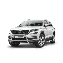 EC Homologated Bullbar, Steeler 4x4 "A" Bar with Crossbar, Color Silver, Škoda Kodiaq 2016 - 2021 - EDK.ro