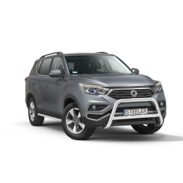 EC Homologated Bullbar, Steeler 4x4 "A" Bar with Crossbar, Color Silver, SsangYong Rexton 2018 - 2021 - EDK.ro