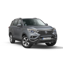 Bullbar Omologat RAR, Steeler 4x4 "A" Bar cu Traversă, Culoare Negru, SsangYong Rexton 2018 - 2021 - EDK.ro