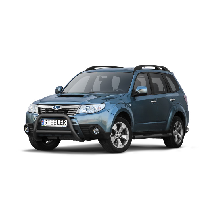 Bullbar Omologat RAR, Steeler 4x4 "A" Bar cu Traversă, Culoare Negru, Subaru Forester 2008 - 2013 - EDK.ro