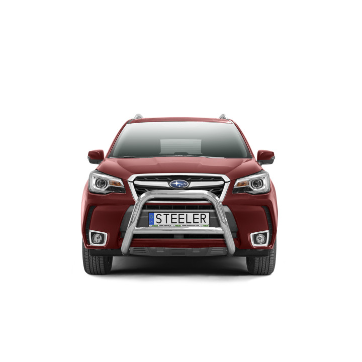 Bullbar Omologat RAR, Steeler 4x4 "A" Bar cu Traversă, Culoare Argintiu, Subaru Forester 2013 - 2019 - EDK.ro