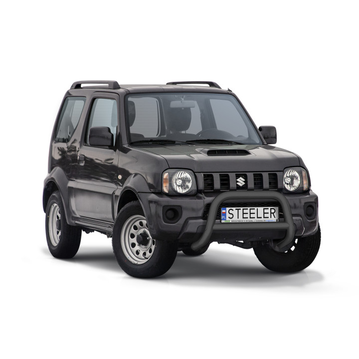 EC Homologated Bullbar, Steeler 4x4 "A" Bar with Crossbar, Color Silver, Suzuki Jimny 2012 - 2018 - EDK.ro
