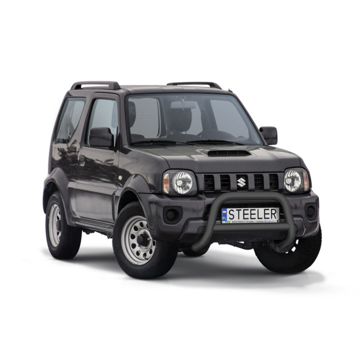 Bullbar Omologat RAR, Steeler 4x4 "A" Bar cu Traversă, Culoare Negru, Suzuki Jimny 2012 - 2018 - EDK.ro