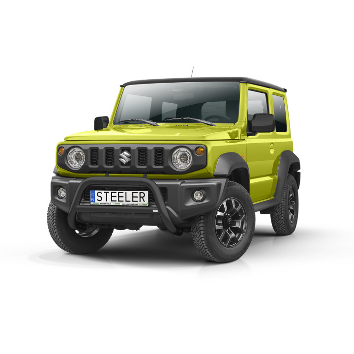 EC Homologated Bullbar, Steeler 4x4 "A" Bar with Crossbar, Color Silver, Suzuki Jimny 2018 - Present - EDK.ro