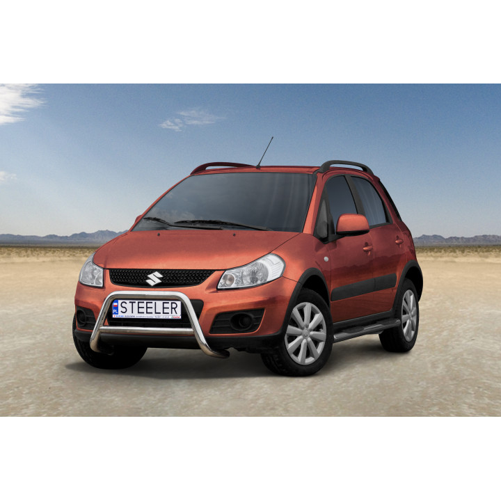 Bullbar Omologat RAR, Steeler 4x4 "A" Bar cu Traversă, Culoare Argintiu, Suzuki SX4 2006 - 2013 - EDK.ro