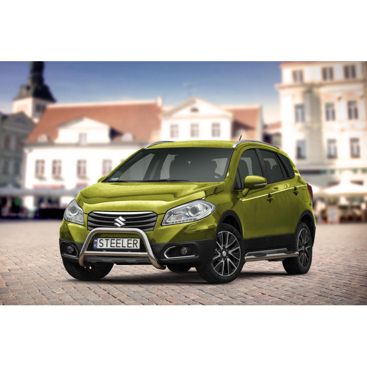 Bullbar Omologat RAR, Steeler 4x4 "A" Bar cu Traversă, Culoare Argintiu, Suzuki SX4 2013 - 2016 - EDK.ro