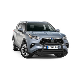 EC Homologated Bullbar, Steeler 4x4 "A" Bar with Crossbar, Color Black, Toyota Highlander 2021 - Present - EDK.ro