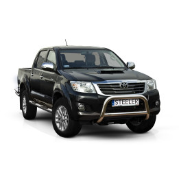 EC Homologated Bullbar, Steeler 4x4 "A" Bar with Crossbar, Color Silver, Toyota Hilux 2005 - 2015 - EDK.ro