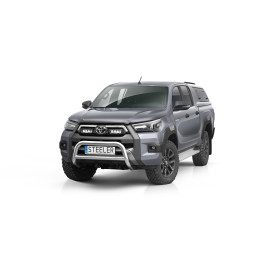 Bullbar Omologat RAR, Steeler 4x4 "A" Bar cu Traversă, Culoare Argintiu, Toyota Hilux Invincible 2021 - Prezent - EDK.ro