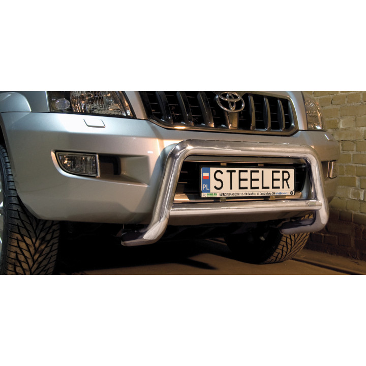 Bullbar Omologat RAR, Steeler 4x4 "A" Bar cu Traversă, Culoare Argintiu, Toyota Land Cruiser 120 2002 - 2009 - EDK.ro
