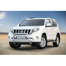 Bullbar Omologat RAR, Steeler 4x4 "A" Bar cu Traversă, Culoare Argintiu, Toyota Land Cruiser 150 2013 - 2017 - EDK.ro