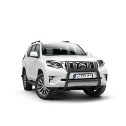 EC Homologated Bullbar, Steeler 4x4 "A" Bar with Crossbar, Color Black, Toyota Land Cruiser 150 2017 - Present - EDK.ro