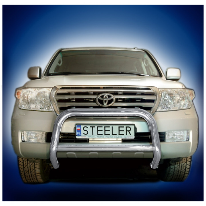 EC Homologated Bullbar, Steeler 4x4 "A" Bar with Crossbar, Color Silver, Toyota Land Cruiser V8 2007 - 2012 - EDK.ro