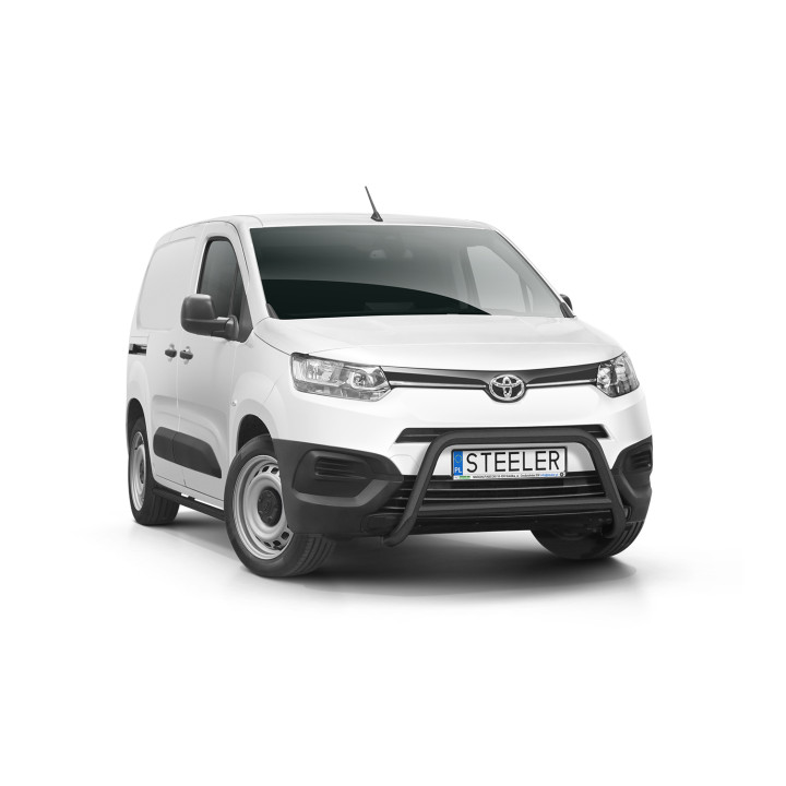 EC Homologated Bullbar, Steeler 4x4 "A" Bar with Crossbar, Color Black, Toyota ProAce City Furgon 2019 - Present - EDK.ro