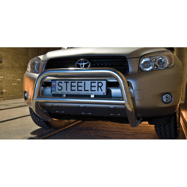 Bullbar Omologat RAR, Steeler 4x4 "A" Bar cu Traversă, Culoare Argintiu, Toyota RAV4 2006 - 2010 - EDK.ro
