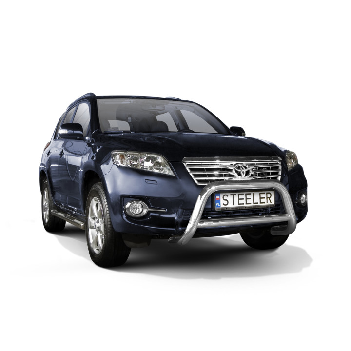EC Homologated Bullbar, Steeler 4x4 "A" Bar with Crossbar, Color Silver, Toyota RAV4 2010 - 2013 - EDK.ro