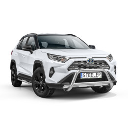 Bullbar Omologat RAR, Steeler 4x4 "A" Bar cu Traversă, Culoare Argintiu, Toyota RAV4 2018 - Prezent - EDK.ro