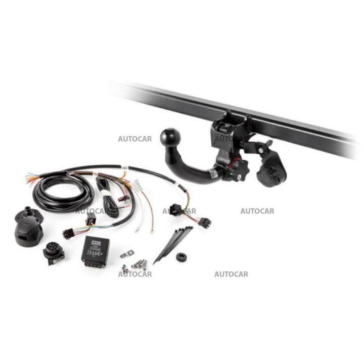 Vertical Detachable Towbar with Key, MVG 13 Pin Electronic Kit, Hyundai Staria 2021 - EDK.ro