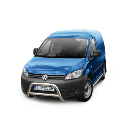 EC Homologated Bullbar, Steeler 4x4 "A" Bar with Crossbar, Color Silver, Volkswagen Caddy 2010 - 2020 - EDK.ro