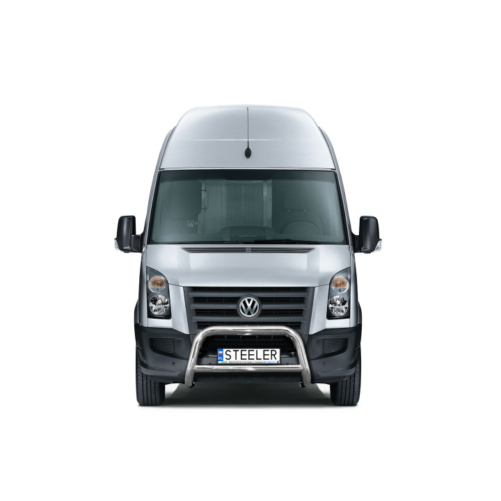 EC Homologated Bullbar, Steeler 4x4 "A" Bar with Crossbar, Color Silver, Volkswagen Crafter 2006 - 2017 - EDK.ro