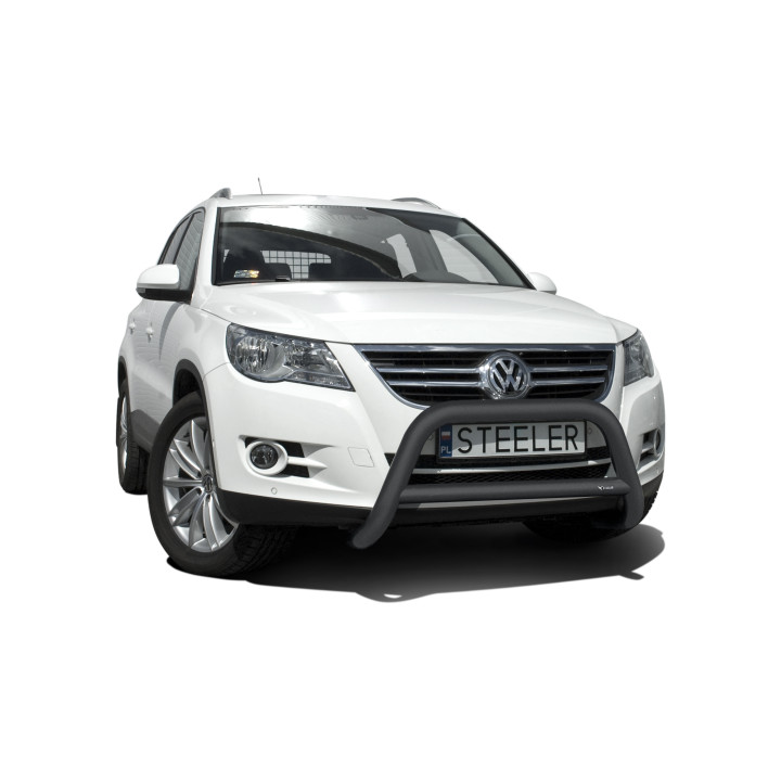 Bullbar Omologat RAR, Steeler 4x4 "A" Bar cu Traversă, Culoare Negru, Volkswagen Tiguan 2007 - 2016 - EDK.ro