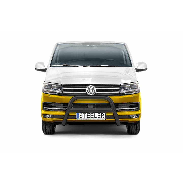 EC Homologated Bullbar, Steeler 4x4 "A" Bar with Crossbar, Color Silver, Volkswagen Transporter T6 2015 - 2019 - EDK.ro