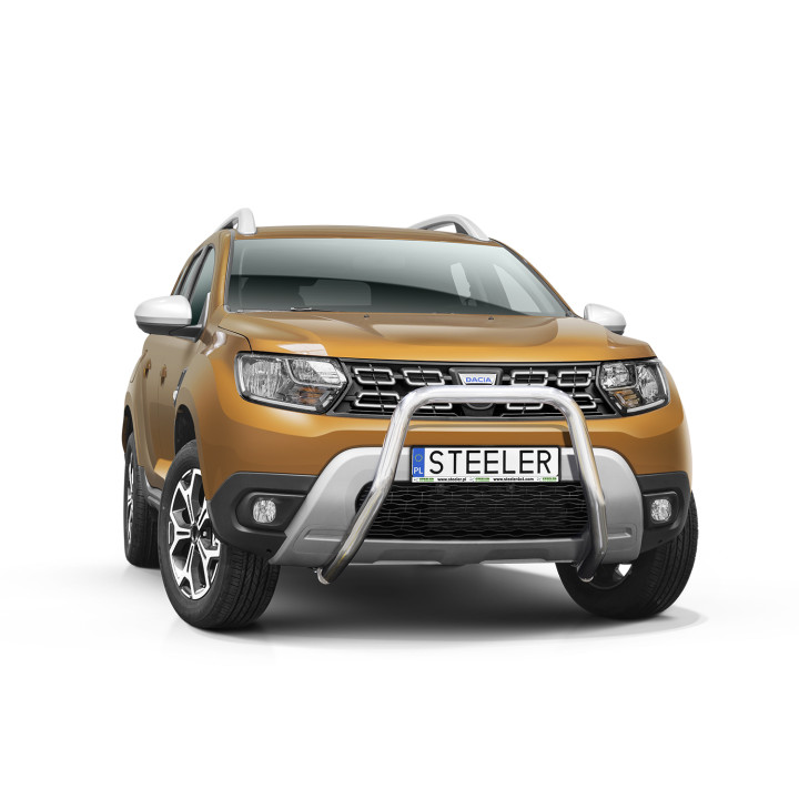 EC Homologated Bullbar, Steeler 4x4 "A" Bar, Color Silver, Dacia Duster 2018 - 2023 - EDK.ro