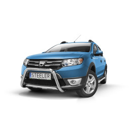 EC Homologated Bullbar, Steeler 4x4 "A" Bar, Color Silver, Dacia Sandero Stepway 2012 - 2016 - EDK.ro
