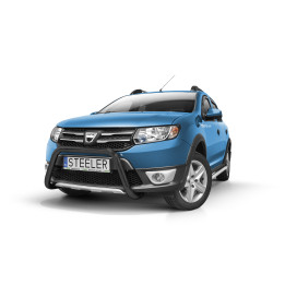 EC Homologated Bullbar, Steeler 4x4 "A" Bar, Color Black, Dacia Sandero Stepway 2012 - 2016 - EDK.ro