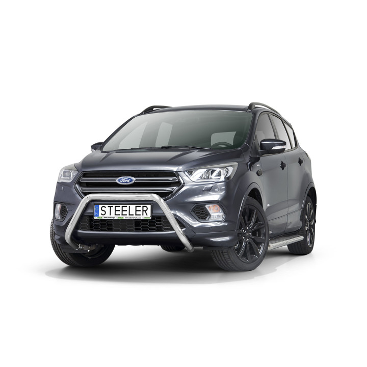 Bullbar Omologat RAR, Steeler 4x4 "A" Bar, Culoare Argintiu, Ford Kuga 2017 - 2019 - EDK.ro