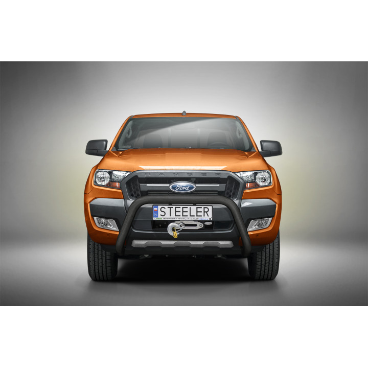 EC Homologated Bullbar, Steeler 4x4 "A" Bar, Color Black, Ford Ranger 2012 - 2019 - EDK.ro