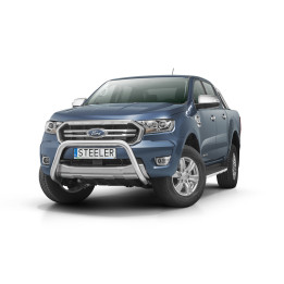 EC Homologated Bullbar, Steeler 4x4 "A" Bar, Color Silver, Ford Ranger 2019 - 2022 - EDK.ro