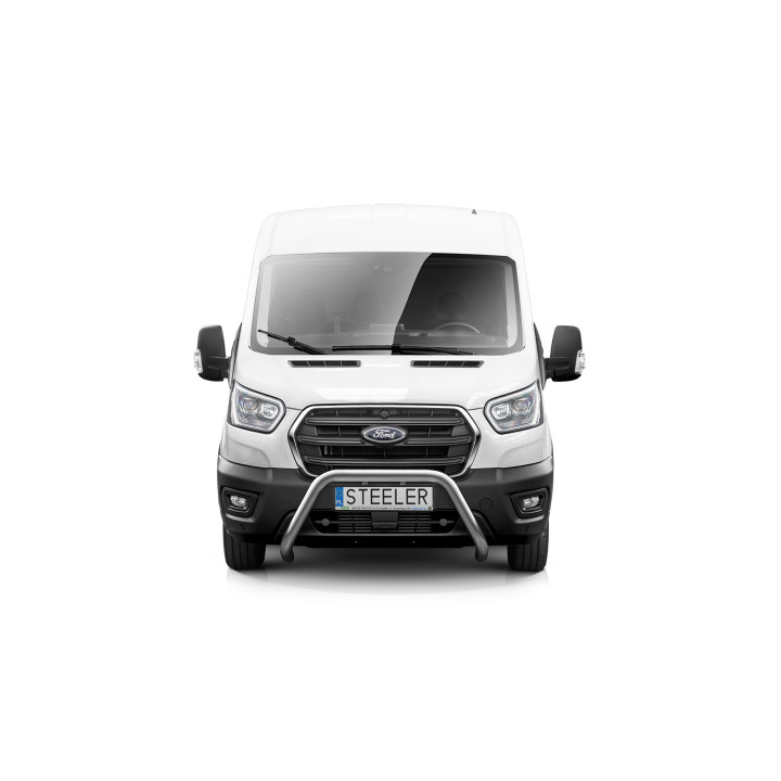 EC Homologated Bullbar, Steeler 4x4 "A" Bar, Color Silver, Ford Transit 2019 - Present - EDK.ro