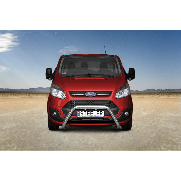 Bullbar Omologat RAR, Steeler 4x4 "A" Bar, Culoare Argintiu, Ford Transit Custom 2012 - 2018 - EDK.ro