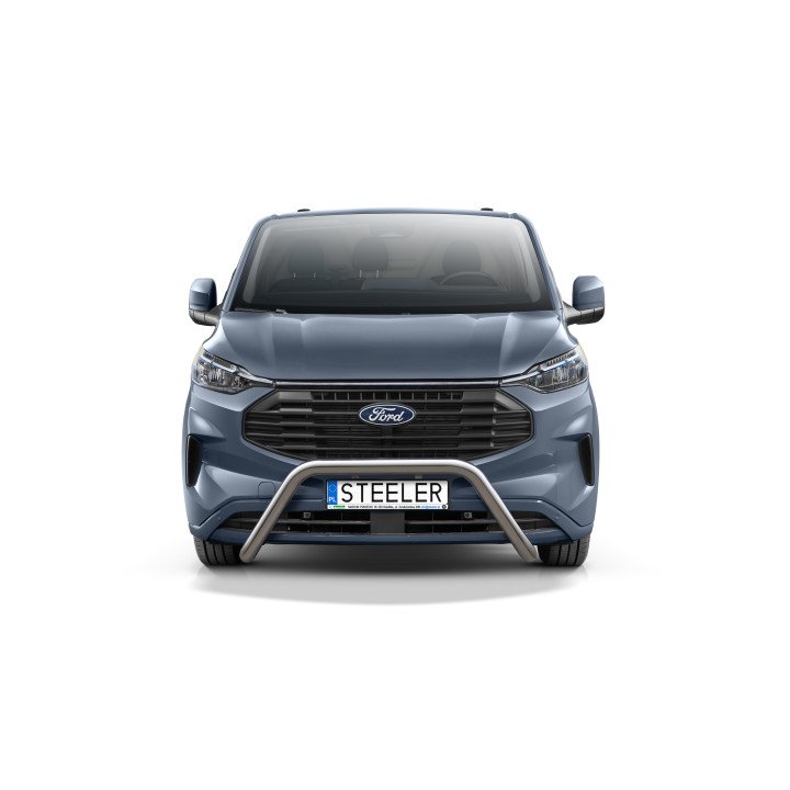 EC Homologated Bullbar, Steeler 4x4 "A" Bar, Color Silver, Ford Transit Custom 2023 - Present - EDK.ro
