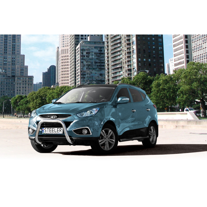 Bullbar Omologat RAR, Steeler 4x4 "A" Bar, Culoare Argintiu, Hyundai ix35 2009 - 2015 - EDK.ro