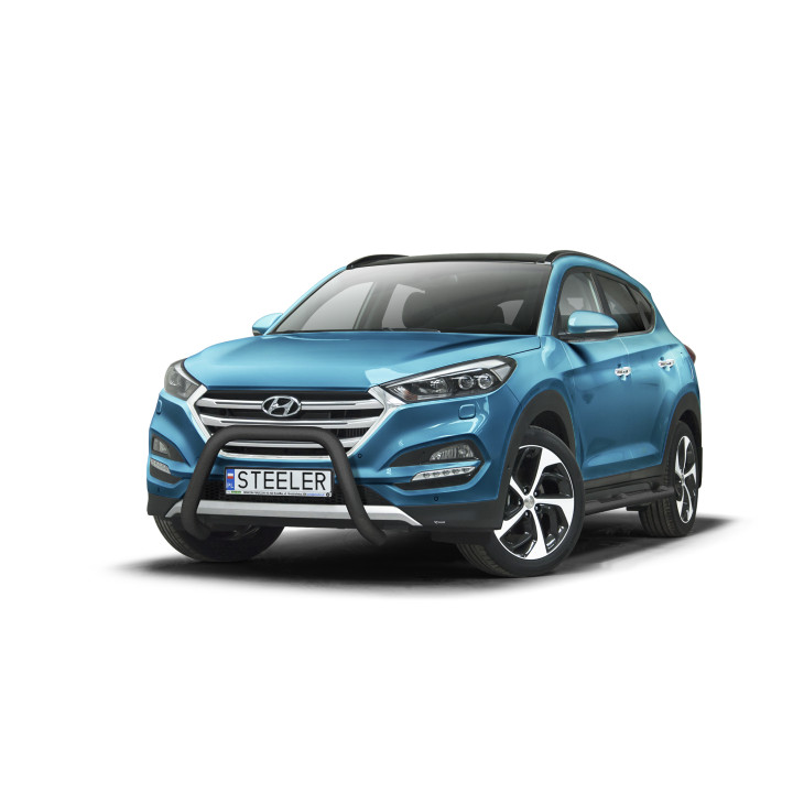 EC Homologated Bullbar, Steeler 4x4 "A" Bar, Color Black, Hyundai Tucson 2015 - 2018 - EDK.ro