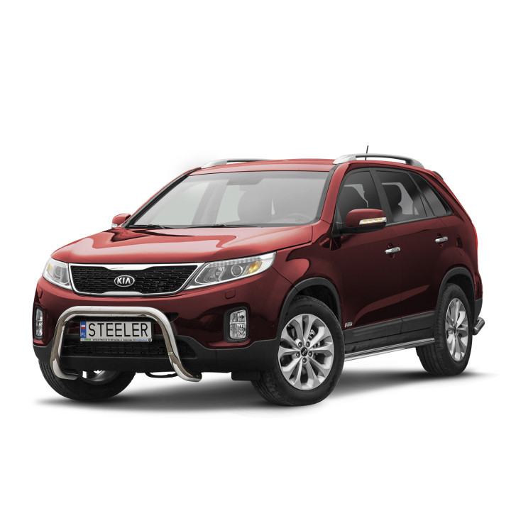 EC Homologated Bullbar, Steeler 4x4 "A" Bar, Color Silver, Kia Sorento 2012 - 2015 - EDK.ro