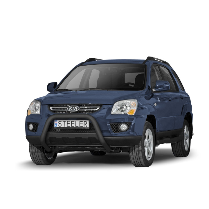EC Homologated Bullbar, Steeler 4x4 "A" Bar, Color Black, Kia Sportage 2006 - 2010 - EDK.ro