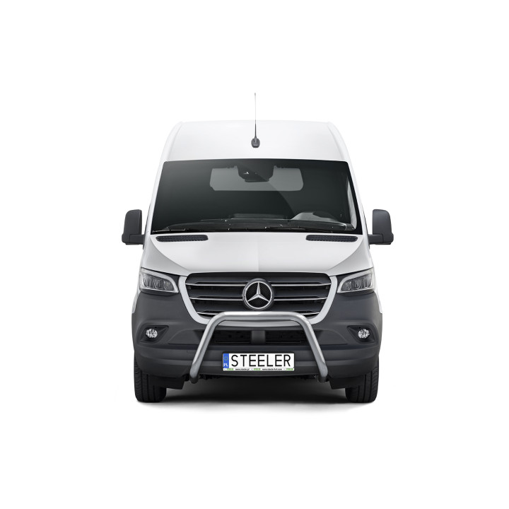 Bullbar Omologat RAR, Steeler 4x4 "A" Bar, Culoare Argintiu, Mercedes-Benz Sprinter 2018 - Prezent - EDK.ro