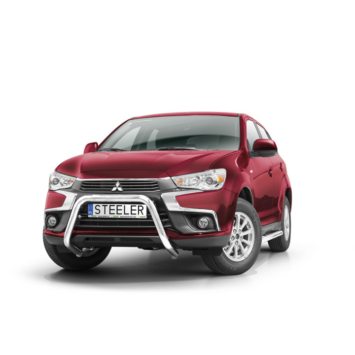 EC Homologated Bullbar, Steeler 4x4 "A" Bar, Color Silver, Mitsubishi ASX 2017 - 2019 - EDK.ro